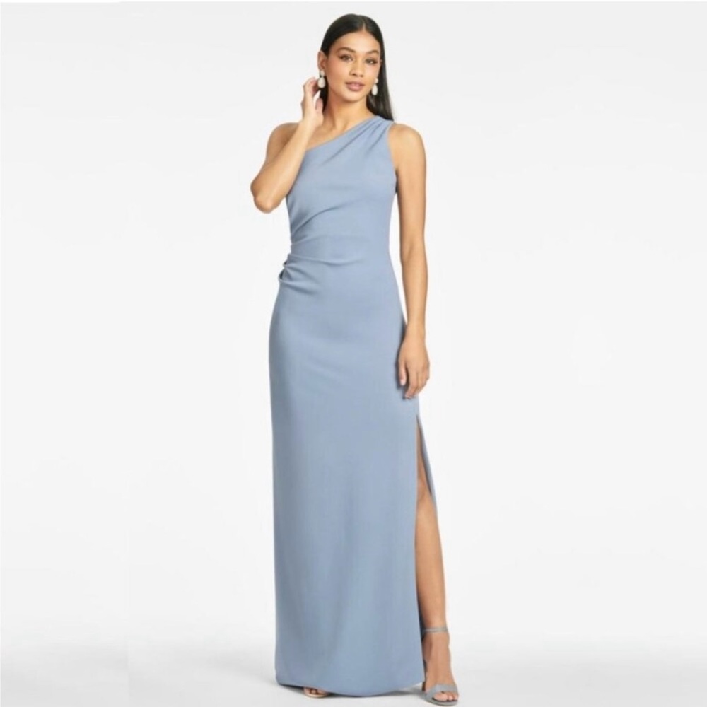 NWT SACHIN + BABI  Cece Gown Slate Blue 8 Long Maxi #9409